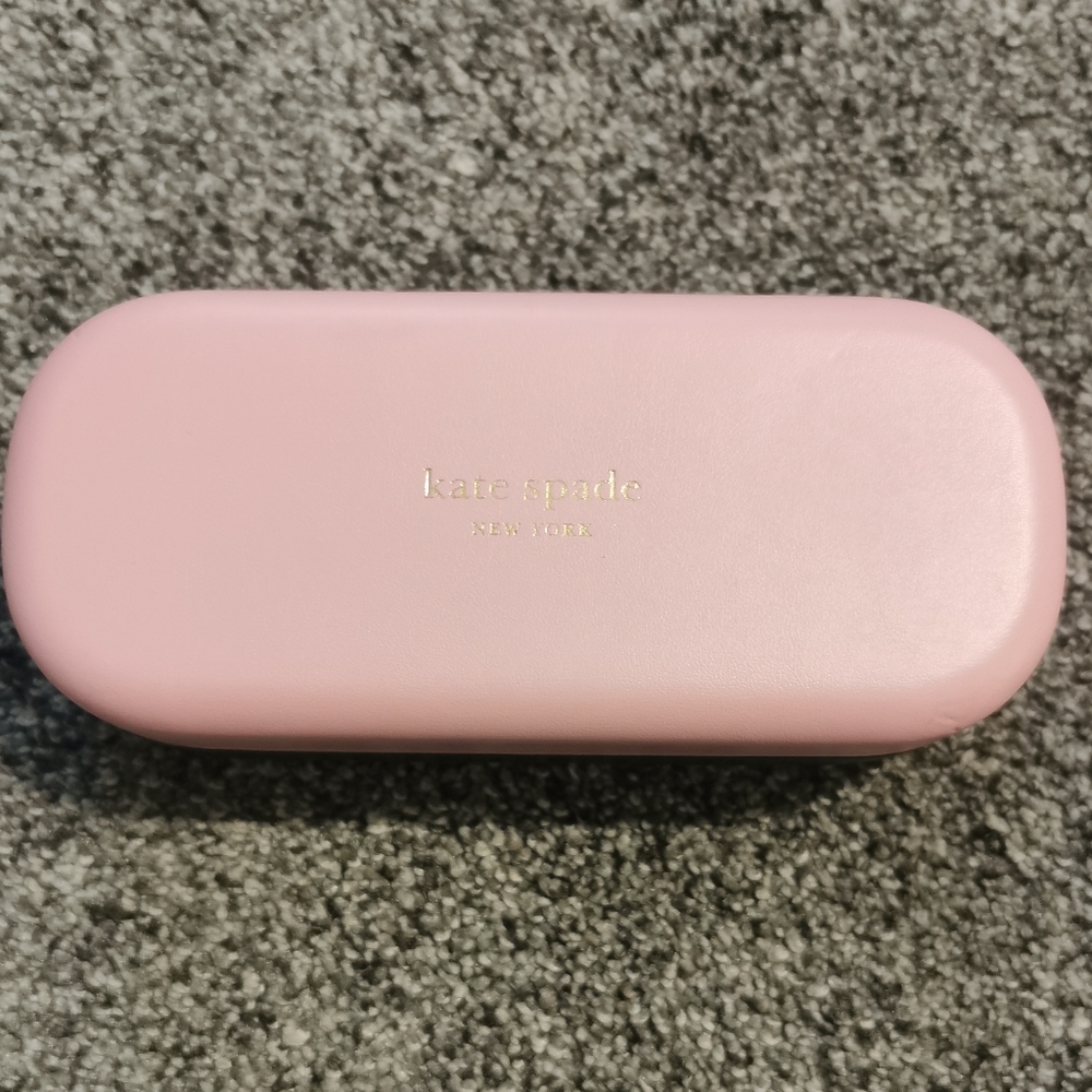 Kate Spade Large Pink Green Hard Case For Eyeglasses Sunglasses